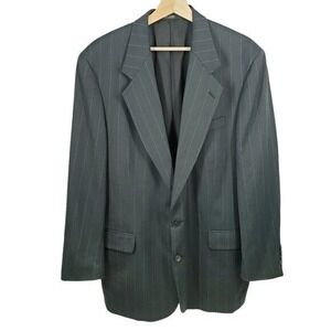 Oscar de la Renta Blazer Men 43L Grey Pinstripe Suit Jacket Wool Career Formal